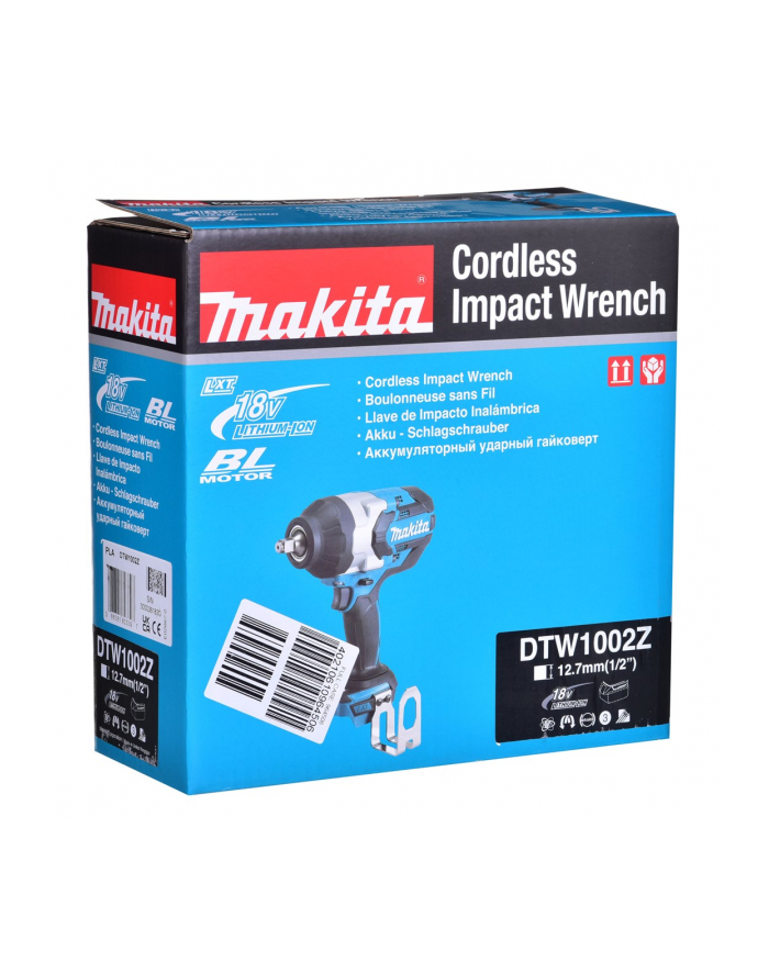 MAKITA KLUCZ UDAROWY 18V 1/2''; 1000Nm BEZSZCZOTKOWY, BEZ AKUMULATORÓW I ŁADOWARKI DTW1002Z główny