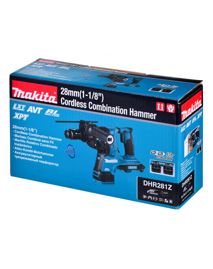 MAKITA MŁOT WIERCĄCO-KUJĄCY SDS-PLUS 2x18V 2,9J BEZ AKUMULATORÓW I ŁADOWARKI +UCHWYT DHR281Z główny