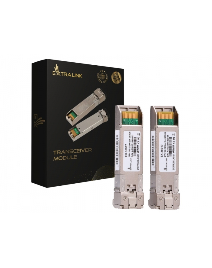 Extralink SFP+ 10G 2-pack | Moduł SFP+ | 10Gbps, LC/UPC, 1310nm, 2km, single mode, DOM główny