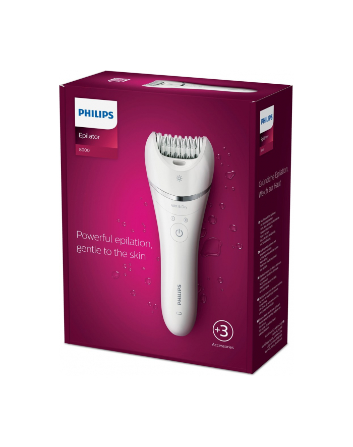Philips | BRE700/00 | Depilator | Czas pracy (maks) 40 min | Żywotność żarówki (błyski) | Liczba poziomów mocy N/A | Na mokro i na sucho | Biały główny