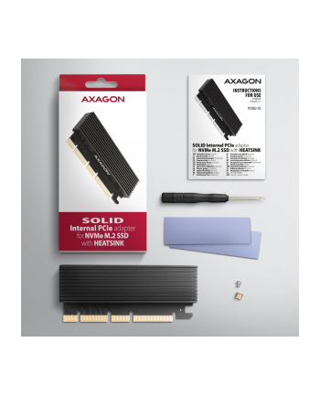 AXAGON PCEM2-XS PCI-E 30 16x - M2 SSD NVMe, 80 mm SSD - niskoprofilowy