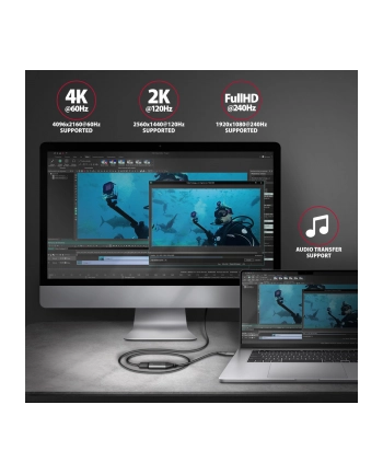 AXAGON RVC-HI2M Przejściówka z USB-C na HDMI 20, 4K/60Hz, Aluminium - 25 cm nr 1