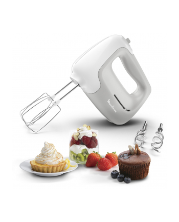 TEFAL | Mikser ręczny | HT450B38 | Mikser ręczny | 450 W | Liczba prędkości 5 | Tryb turbo | Biały