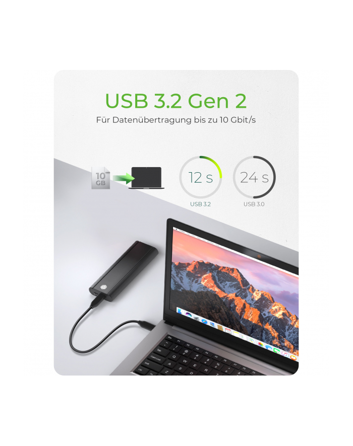 Raidsonic | Zewnętrzna skrzynka Icy Box M2 NVMe | USB 32 Type-C drugiej generacji | Obudowa do przechowywania główny