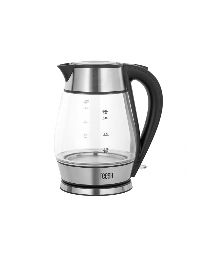 Czajnik elektryczny TEESA, szklany + inox, 2000 W, czarny, 1,7 L główny