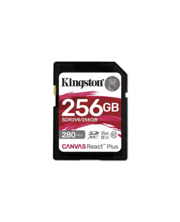 kingston 256GB SDXC CANVAS REACT PLUS U3/UHS-II 280R/150W V60 FULL HD/4K nr 1