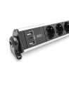trackr Listwa zasilająca biurowa 45° 6 gniazd 2xUSB-A 1xU SB-C (5V/3,4A) obrót 180° z zaciskiem na blat - nr 24