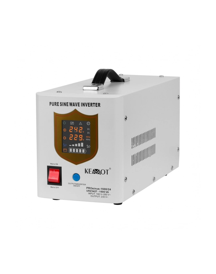 Zasilacz awaryjny KEMOT PROsinus-1500/24  przetwornica z czystym przebiegiem sinusoidalnym i funkcją ładowania  24V 230V 1500VA/1050W główny