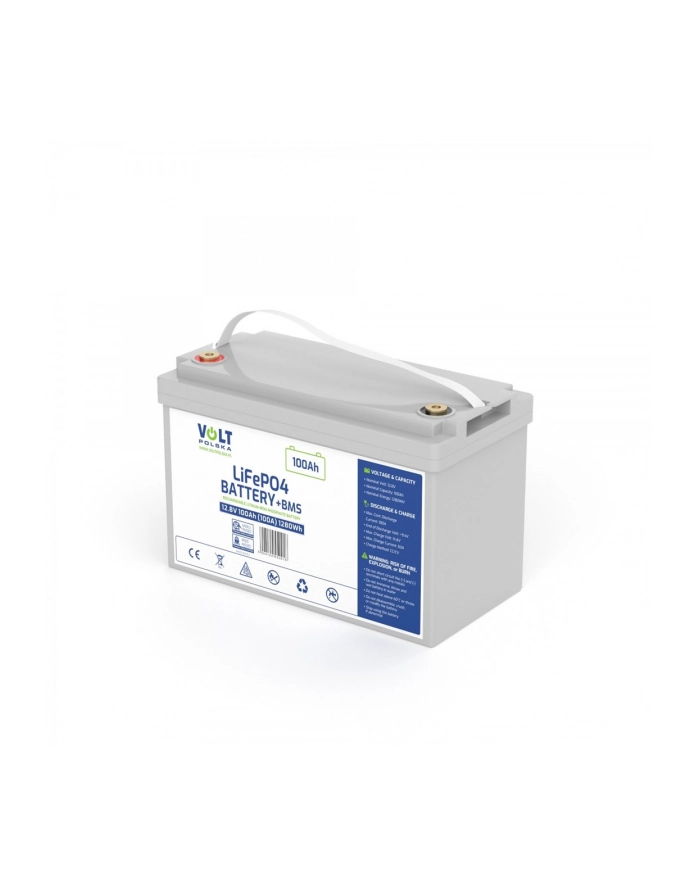 VOLT AKUMULATOR VOLT POLSKA LITOWO-ŻELAZOWO-FOSFORANOWY LiFePO4 12V 100Ah 100A główny