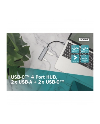 digitus USB-C 4 PORT HUB/2X USB A + 2X USB-C