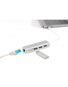 digitus HUB 3-portowy USB Typ C 30 HighSpeed z LANGigabit LAN adapter, aluminium - nr 25