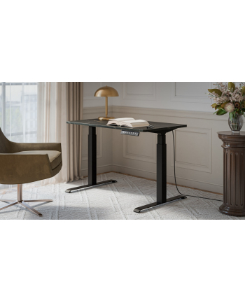 cama meble Biurko z el reg wys MOON 121x67 czarny/san sebas