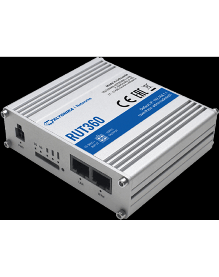 Teltonika RUT360 Router 4G LTE, WiFi, 1x SIM, 2x LAN/WAN główny