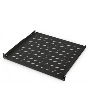 DIGITUS 1U rack mount fixed shelf vented, color Kolor: CZARNY RAL 9005, 400x44 mm up to 15 kg