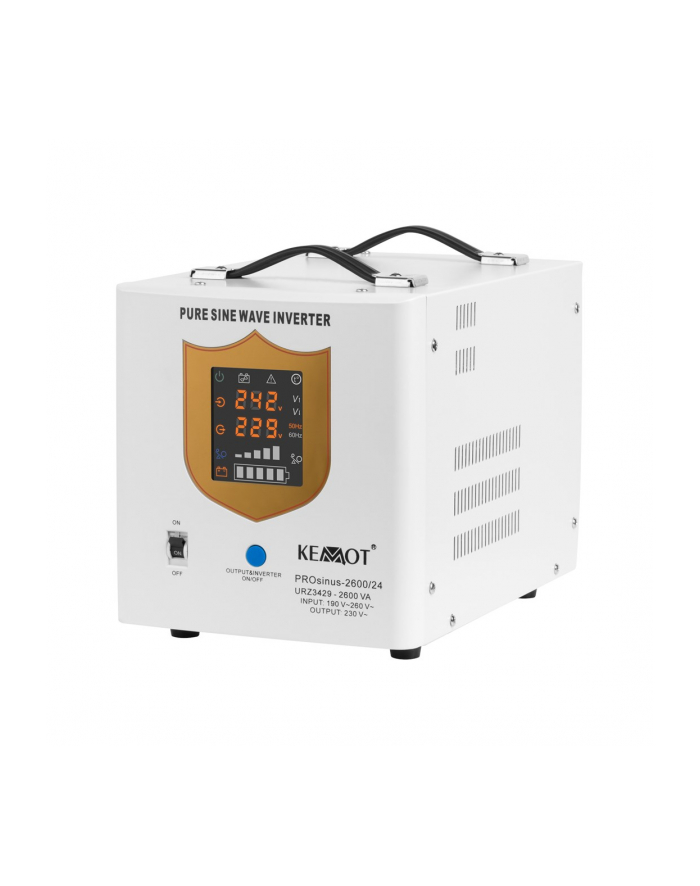 Zasilacz awaryjny KEMOT PROsinus-2600/24  przetwornica z czystym przebiegiem sinusoidalnym i funkcją ładowania  24V 230V 2600VA/1800W główny