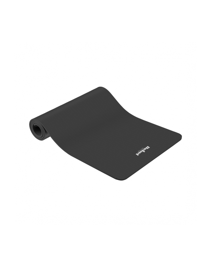 Mata gimnastyczna do ćwiczeń joga, pilates, fitness, 183x61cm, grubość 6mm, materiał TPE, czarna, REBEL ACTIVE główny