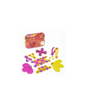 clics toys Clixo klocki magnetyczne origami 30el różowo żółty