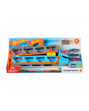 Hot Wheels CITY Wyścigowy transporter 2w1 GVG37 p2 MATTEL