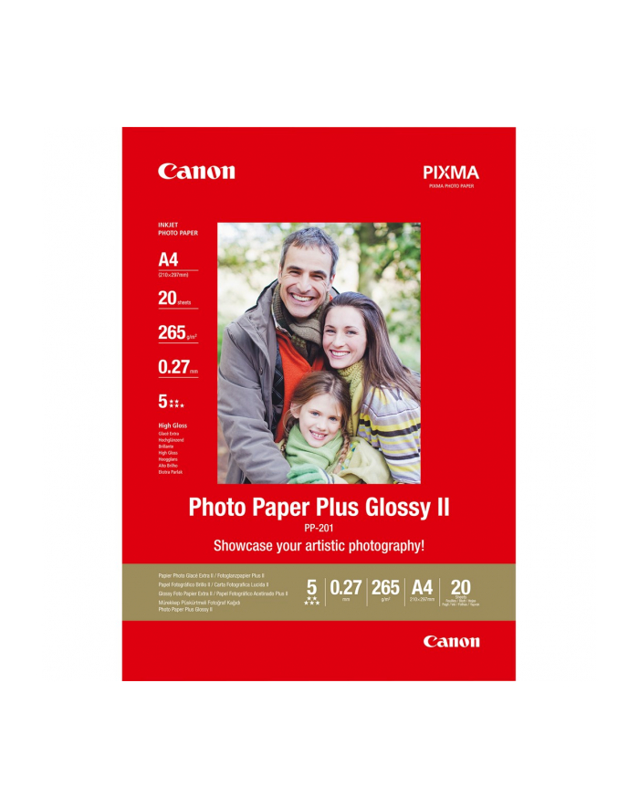 canon PP-201 PHOTO PAPER PLUS II/GLOSSY A4 20SHTS główny