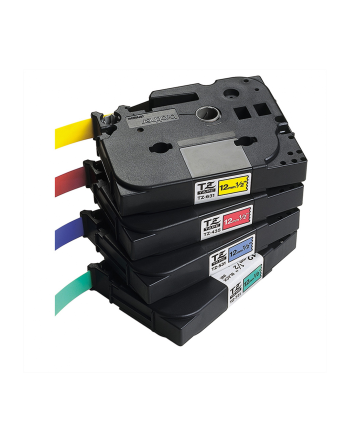 bczerwonyher TZE-221 LAMINATED TAPE 9MM 8M/BLACK ON WHITE główny