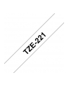 bczerwonyher TZE-221 LAMINATED TAPE 9MM 8M/BLACK ON WHITE - nr 3