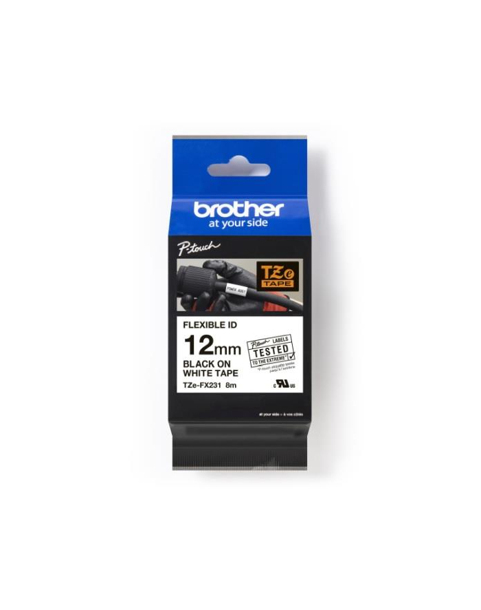 bczerwonyher TZE-FX231 LAMINATED TAPE 12MM/8M BLACK ON WHITE główny