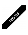 bczerwonyher TZE-335 LAMINATED TAPE 12MM 8M/WHITE ON BLACK - nr 9