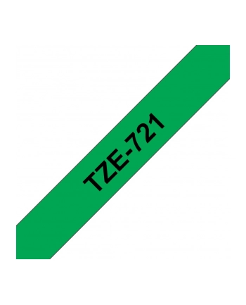 bczerwonyher TZE-721 LAMINATED TAPE 9MM 8M/BLACK ON GREEN nr 1