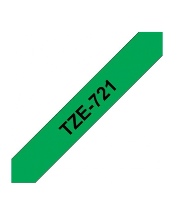bczerwonyher TZE-721 LAMINATED TAPE 9MM 8M/BLACK ON GREEN nr 2