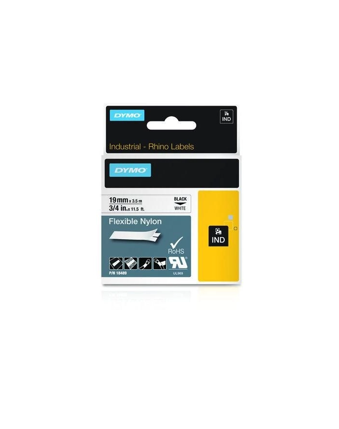 dymo RHINO TAPE NYLON 19MM/35M/BLACK ON WHITE główny