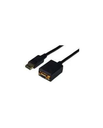 assmann Kabel DP/DSUB15 M/Ż z zatrzaskiem czarny 0,15m Displayport 1080p 60Hz FHD nr 1