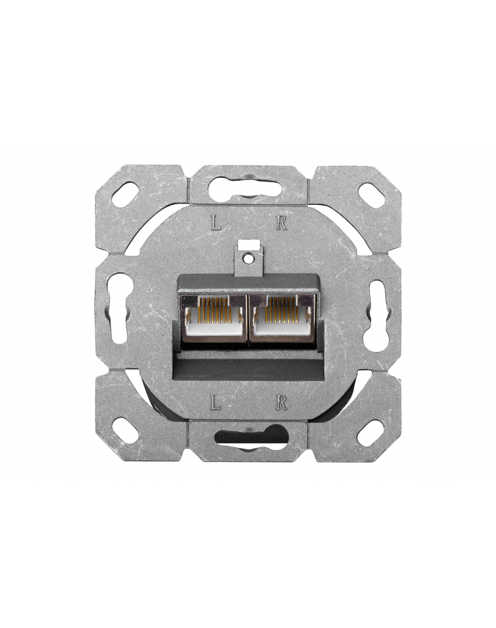 digitus Gniazdo podtynkowe / natynkowe 2x RJ45, ekranowane, LSA, kat6, pole opisowe, p/kurz, kolor biały główny