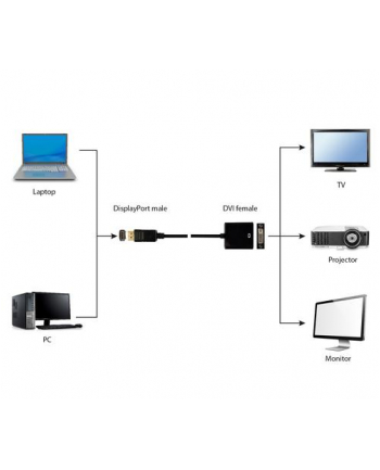ADAPTER I / O DISPLAYPORT TO DVI BLACK A-DPM-DVIF-002 GEMBIRD