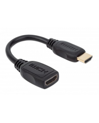 manhattan Przedłużacz Kabel HDMI-HDMI 20 M/F 20cm Ethernet 4K*60Hz