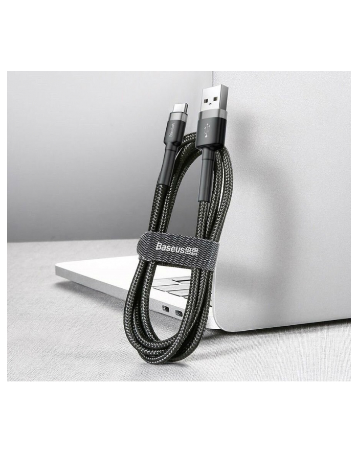 KABEL USB-A -'gt; USB-C Baseus Cafule CATKLF-AG1 50cm 3A QC 30 CZARNO-SZARY W NYLONOWYM OPLOCIE główny