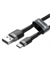 KABEL USB-A -'gt; USB-C Baseus Cafule CATKLF-AG1 50cm 3A QC 30 CZARNO-SZARY W NYLONOWYM OPLOCIE - nr 4
