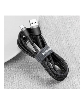KABEL USB-A -'gt; USB-C Baseus Cafule CATKLF-AG1 50cm 3A QC 30 CZARNO-SZARY W NYLONOWYM OPLOCIE nr 2