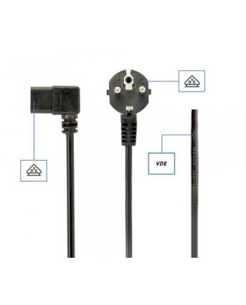 KABEL ZASILAJĄCY ANGLED VD-E 18M 10A PC-186A-VD-E GEMBIRD