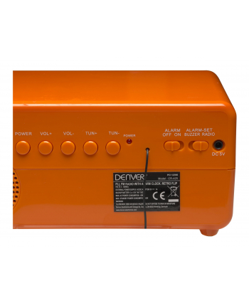 Radiobudzik retro Denver CR-425 pomarańczowy