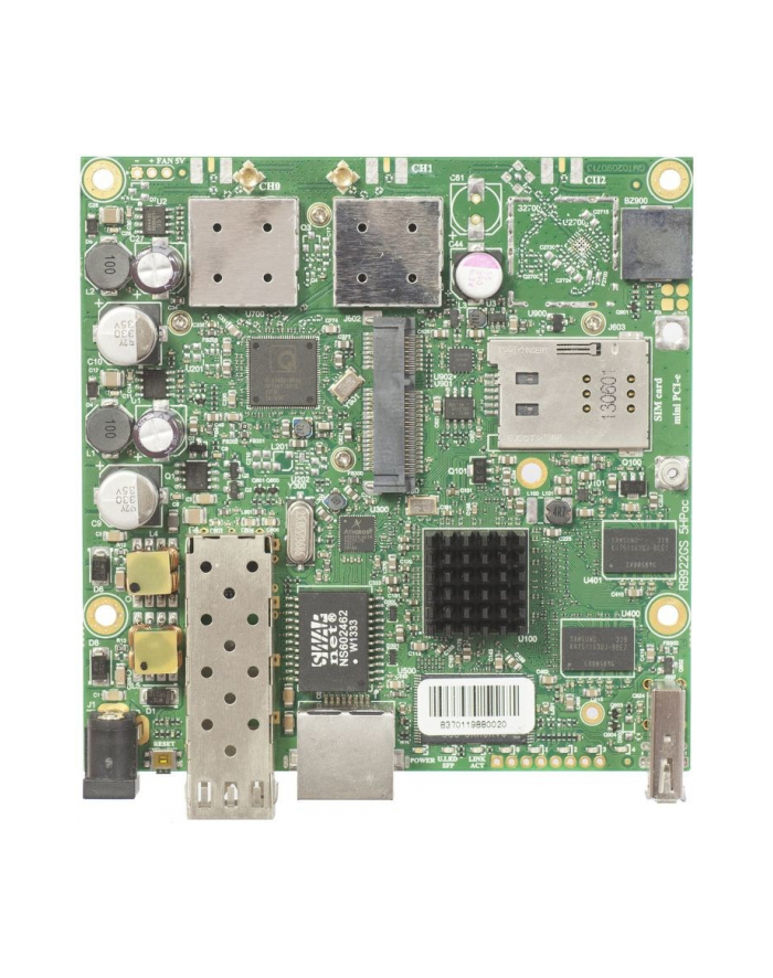 MikroTik RB922UAGS 5HPacD | Router WiFi | 5GHz, 1x RJ45 1000Mb/s, 1x SFP, 1x miniPCIe główny