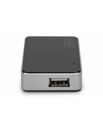 digitus HUB 4-portowy USB 20 HighSpeed aktywny, czarno-srebrny