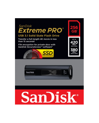 sandisk EXTREME PRO USB 31/SOLID STATE FLASH DRIVE 256GB nr 1