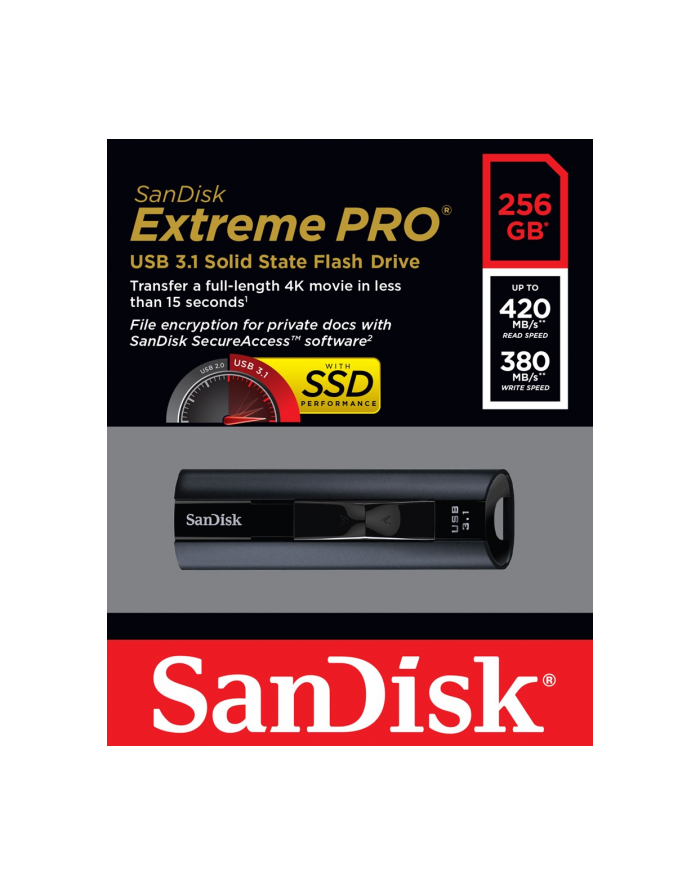 sandisk EXTREME PRO USB 31/SOLID STATE FLASH DRIVE 256GB główny