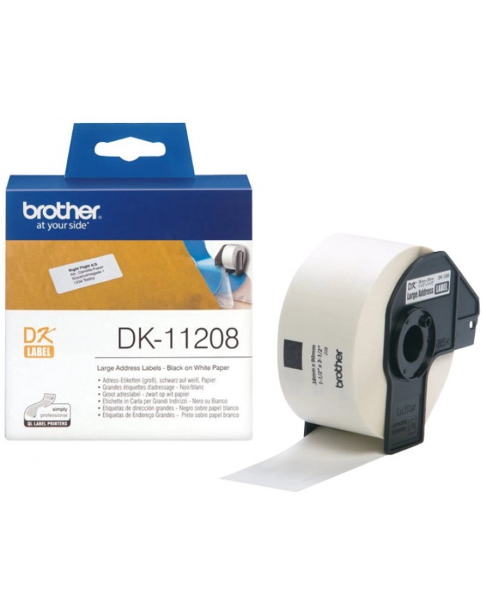 bczerwonyher DK SINGLE LABLE ROLLS/F/ QL-500/550 400PCS/RL 38X90MM główny