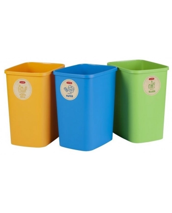 CURVER ZESTAW KOSZY 3X25L ECO FRIENDLY   /NIEBIESKI, ZIELONY, ŻÓŁTY nr 1