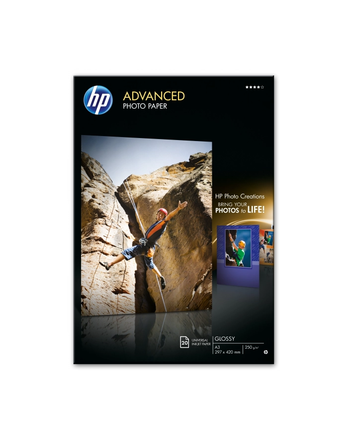 Papier Advanced foto Błyszczący 250g A3 20arkuszy Q8697A główny