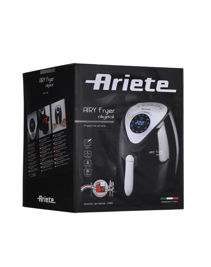 Ariete 4616/00, Frytkownica na gorące powietrze, 26 L, 200 °C, 60 min, Pojedyncza, Czarna, Srebrna główny