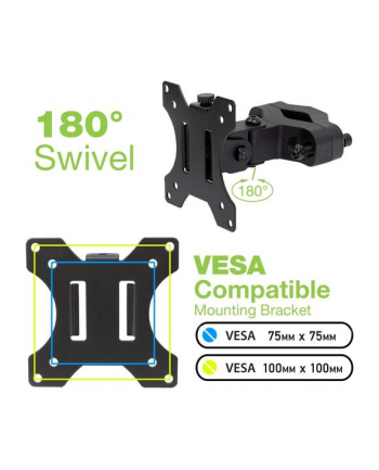 techly UCHWYT NA SŁUP TV LED/LCD 13-30 CALI 10KG OBROTOWY CZARNY