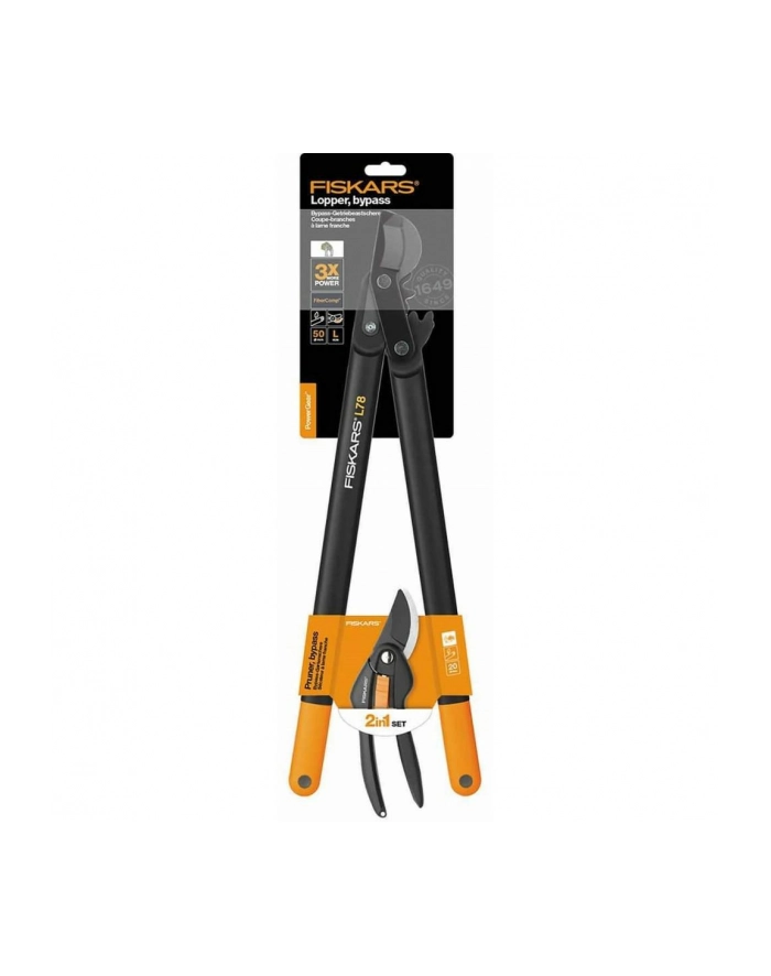 FISKARS SEKATOR NOŻYCOWY HOOK L78 + SEKATOR P26 główny