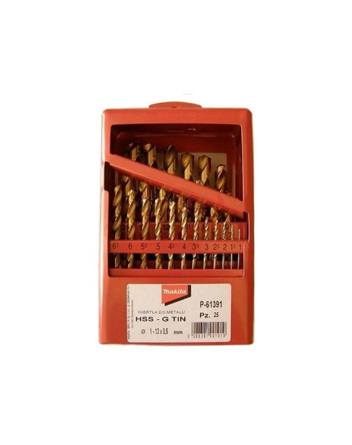 makita ZESTAW WIERTEŁ TYTAN HSS-G TIN 25szt 1-13mm główny